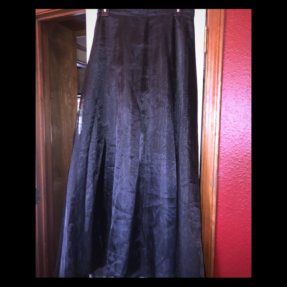 Long floor length, formal skirt with tulle overlay